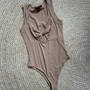 Forever 21 tan beige ribbed wrap bodysuit M women’s tank style 
Many others post